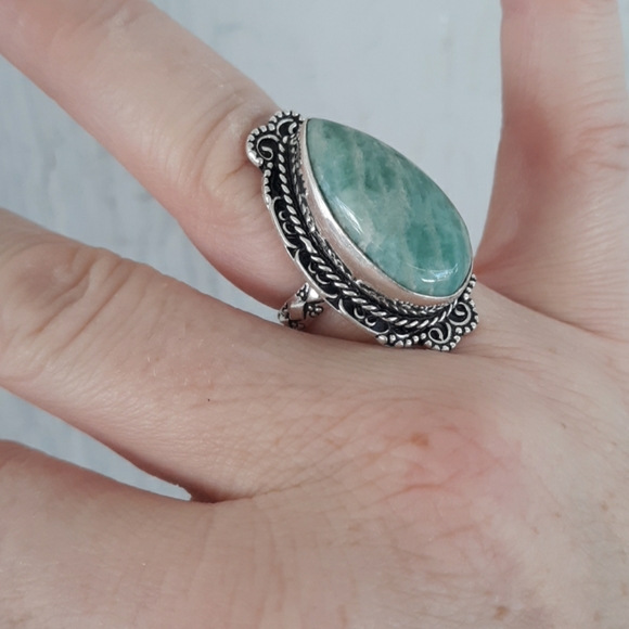 New Amazonite 925 Silver Ring. - Picture 4 of 8